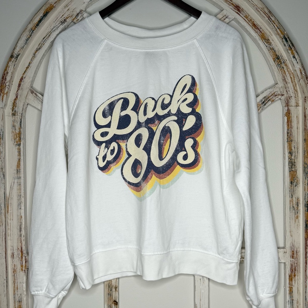Karma White 'Back to 80's' Graphic Sweatshirt